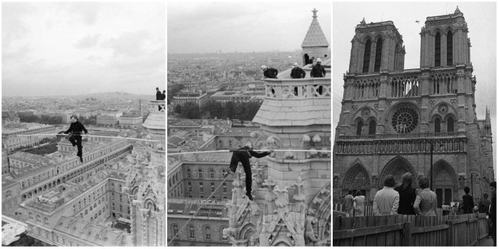 Image result for philippe petit notre dame 1971